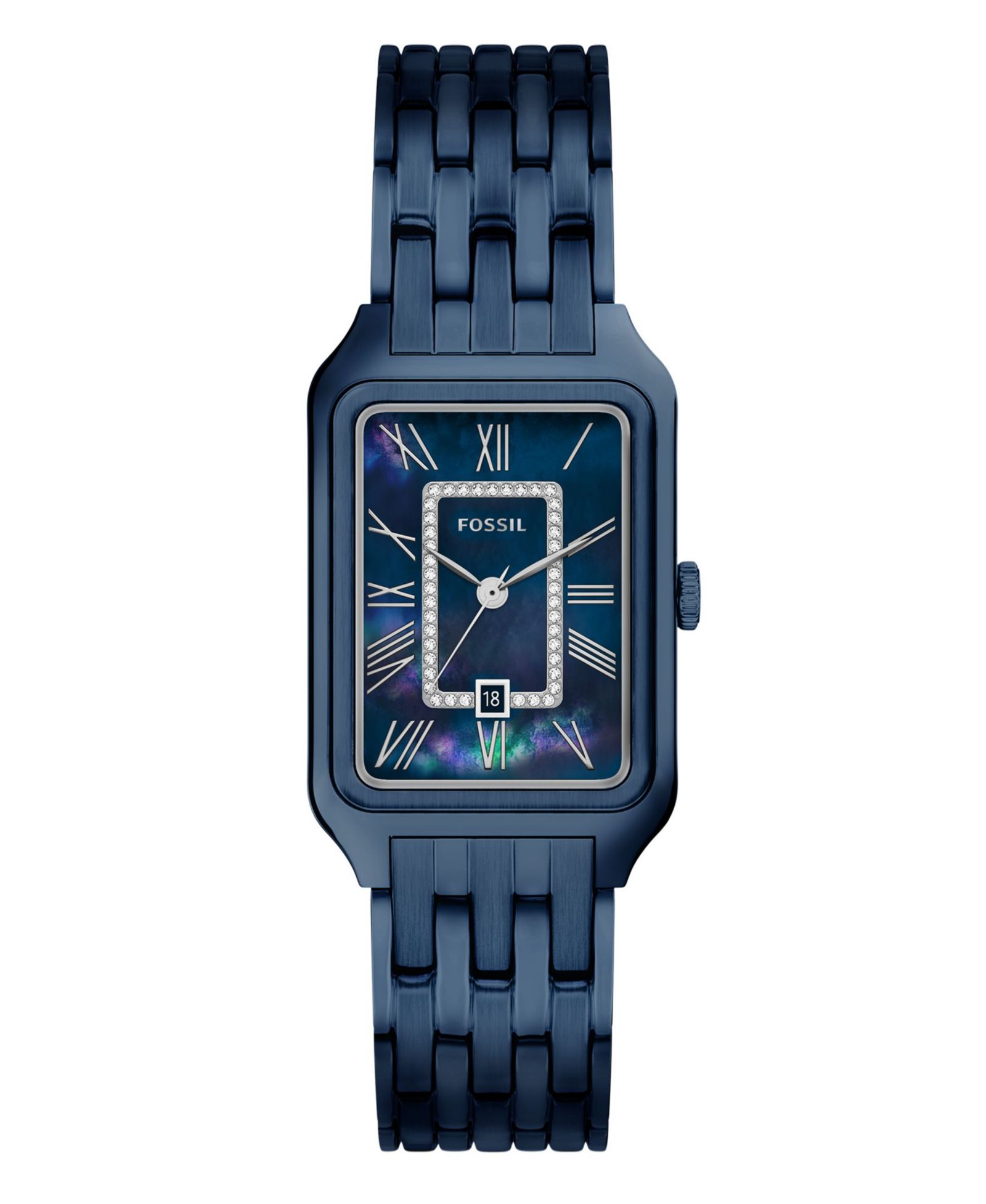 Fossil Женские часы Raquel Three-Hand Navy Stainless Steel 26mm