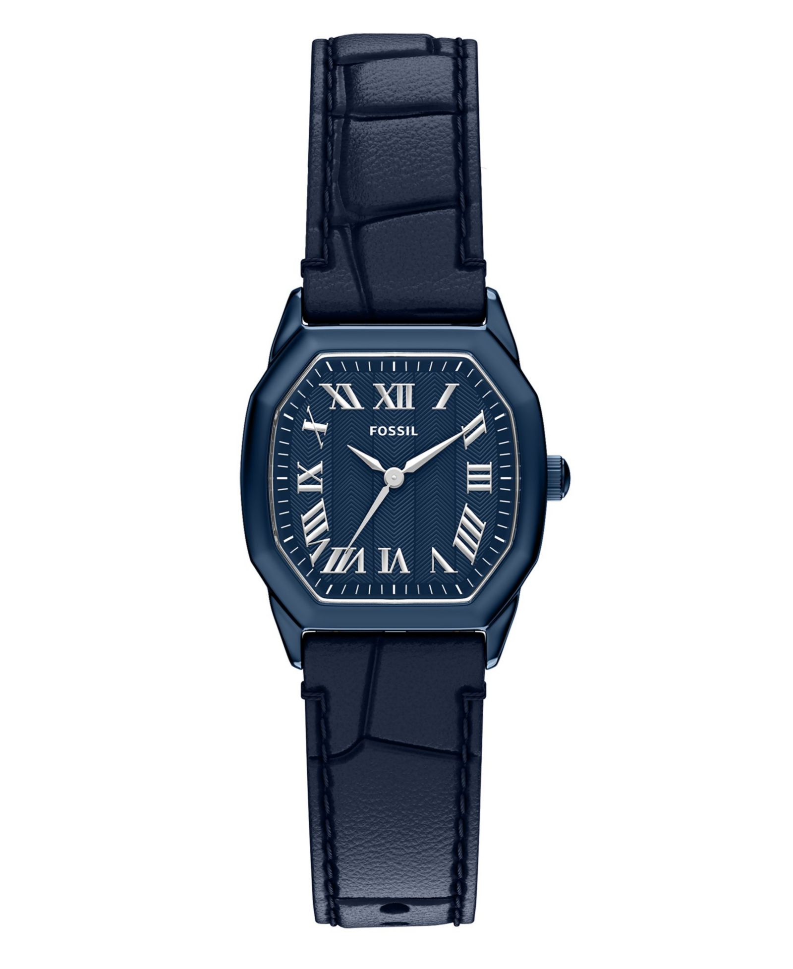 Женские часы Fossil Harlow Three-Hand Navy Leather 27mm