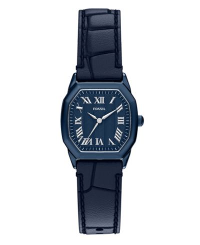 Женские часы Fossil Harlow Three-Hand Navy Leather 27mm