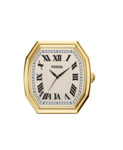 Fossil Women's Harlow Three-Hand Gold-Tone Alloy Desk Clock 63mm