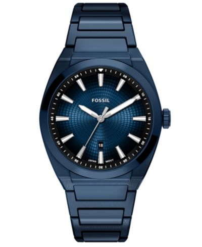 Fossil Men's Everett Three-Hand Navy Stainless Steel Watch 42mm