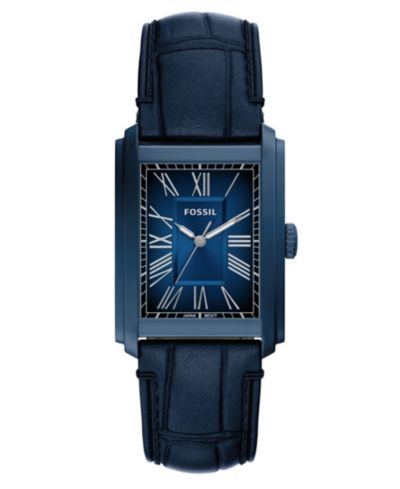 Fossil Мужские часы Carraway Three-Hand Navy Croco Leather, 30mm