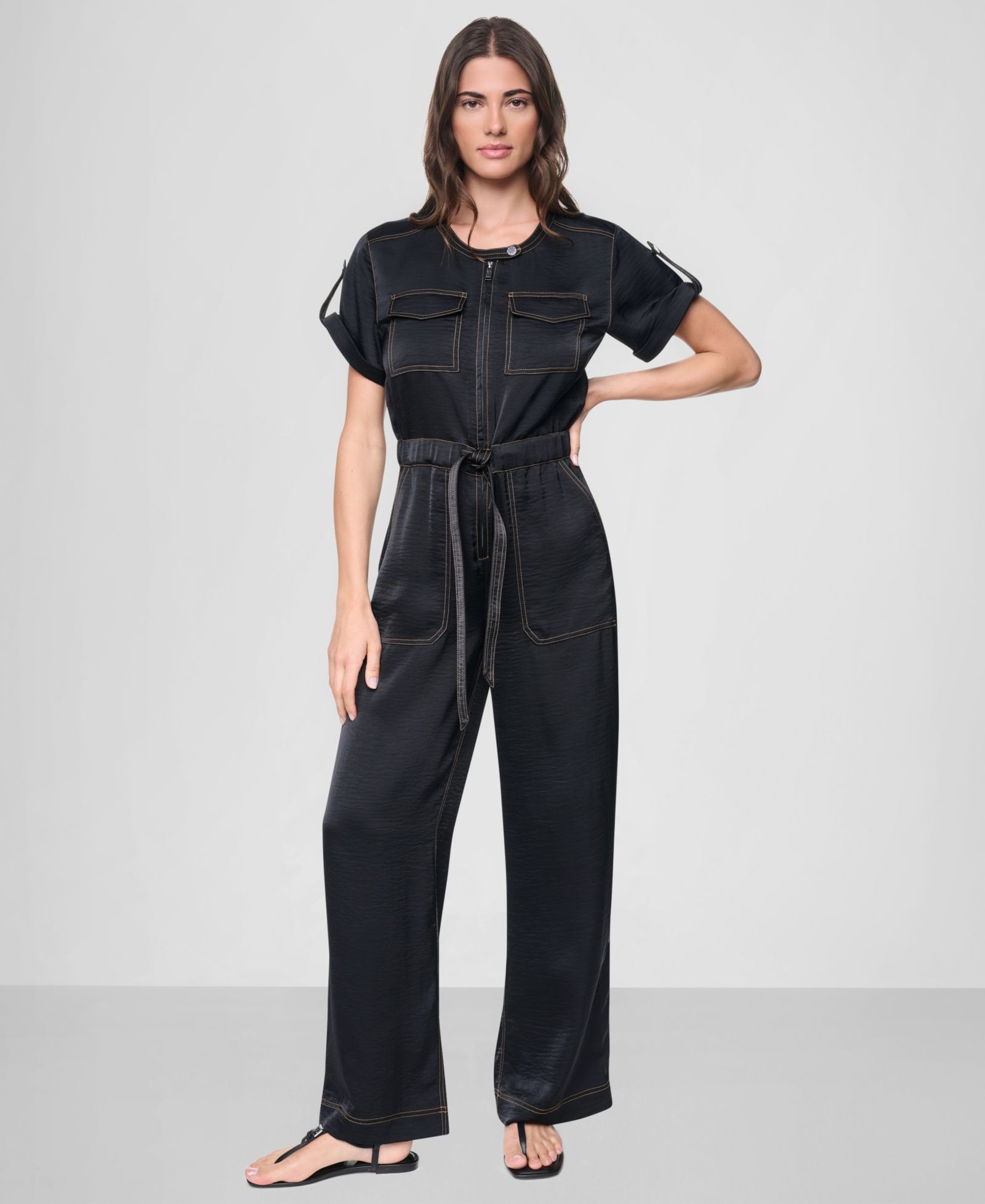 Комбинезон DKNY Women's Short-Sleeve Contrast Stitch Straight
