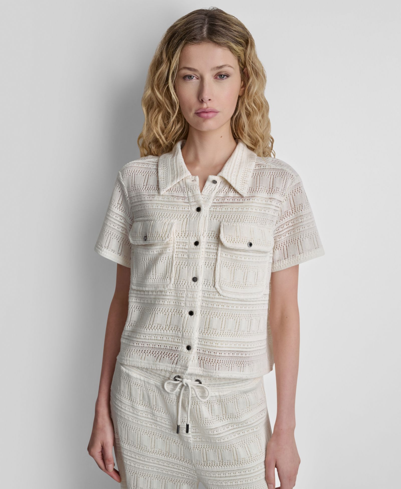DKNY Women's Button-Down Collared Shirt