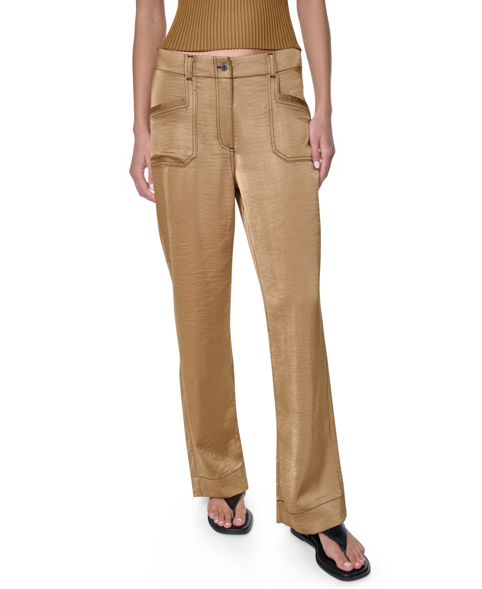 DKNY Women's Straight-Leg Top Stitch Pants