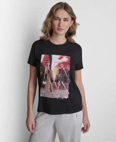 Футболка DKNY Women's Manhattan Henge Conversational Crewneck
