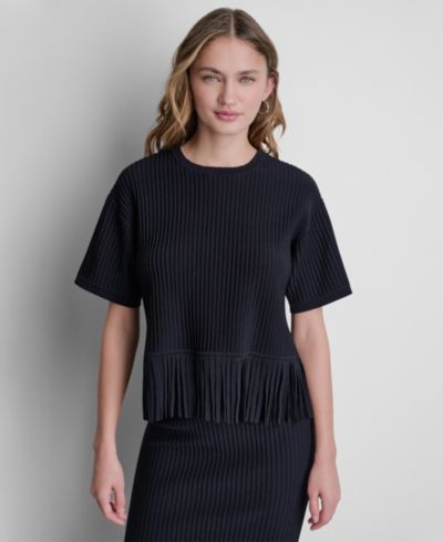 Женский свитер DKNY Fringe Crewneck