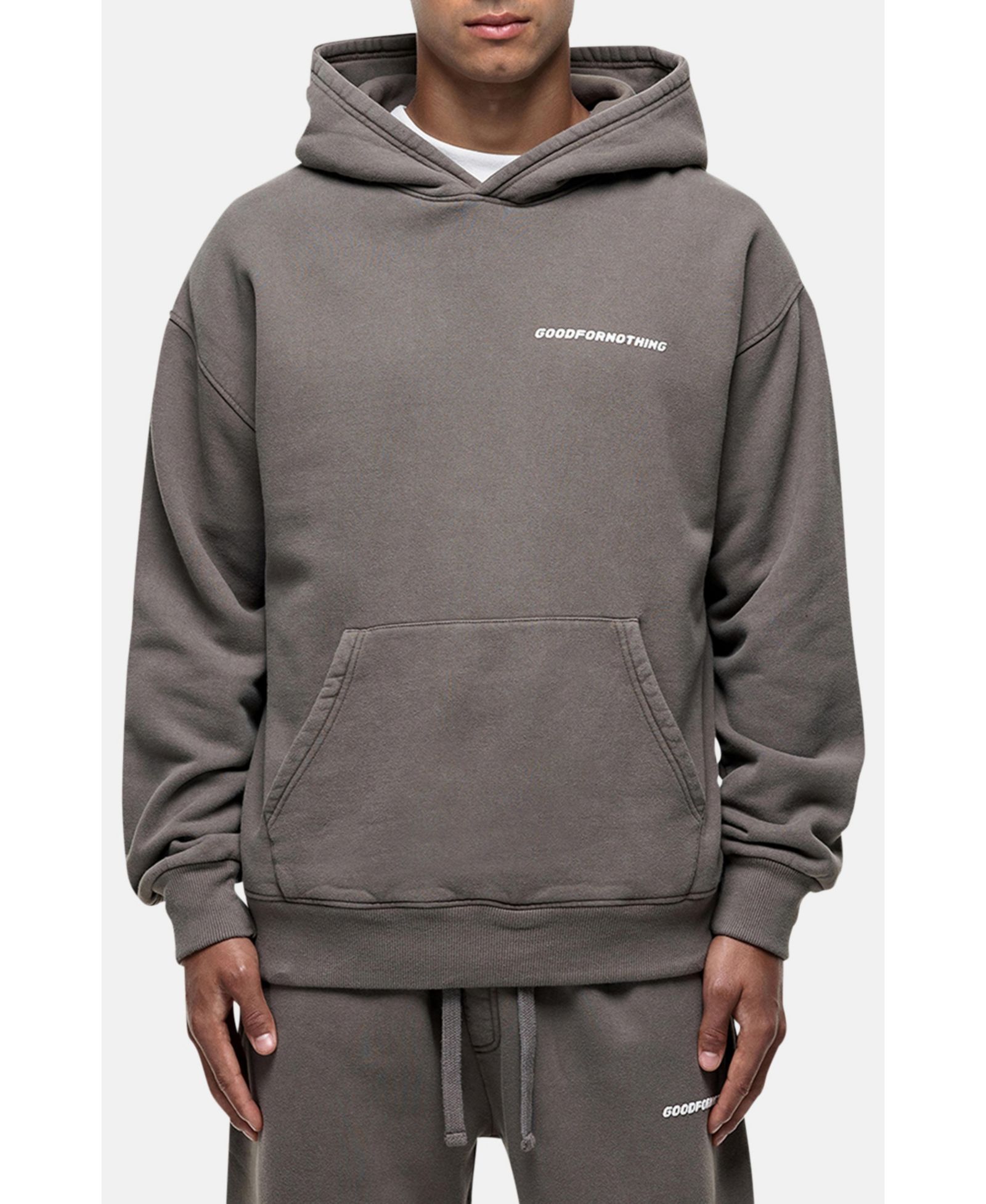 Good For Nothing Men's Vintage Washed Taupe Oversized Hoodie