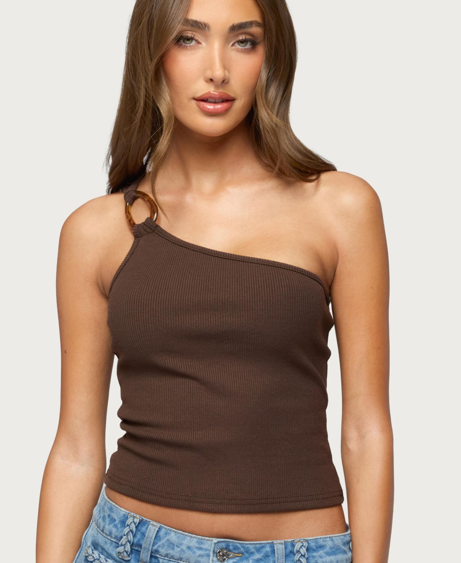 Edikted Women's Calista Ribbed One Shoulder Top