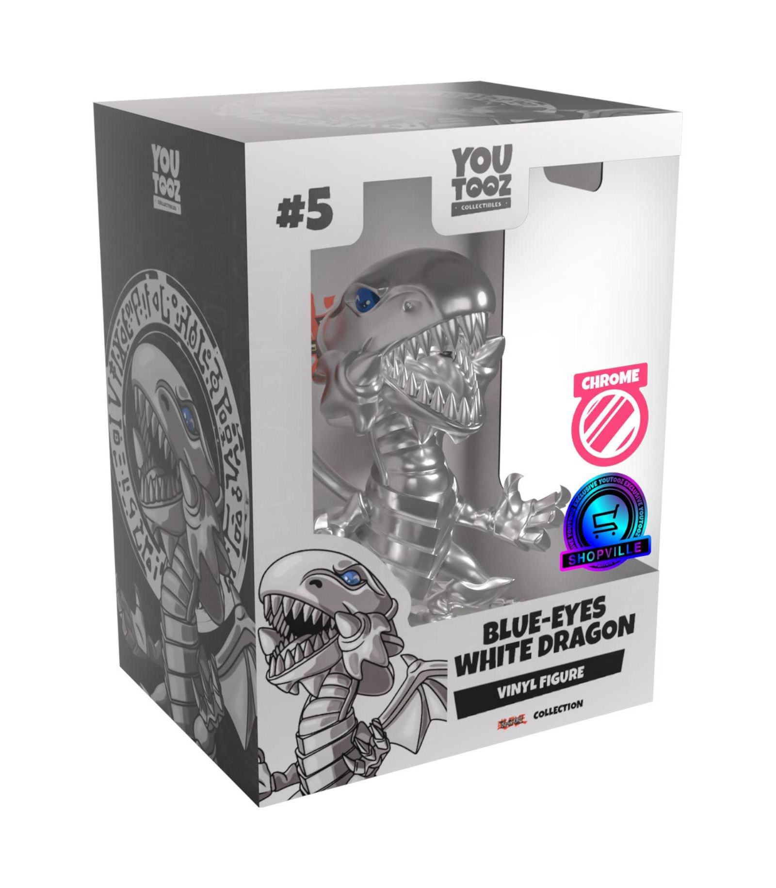 Youtooz Blue-Eyes White Dragon Chrome Limited-Edition Vinyl Figure, Ages 14+