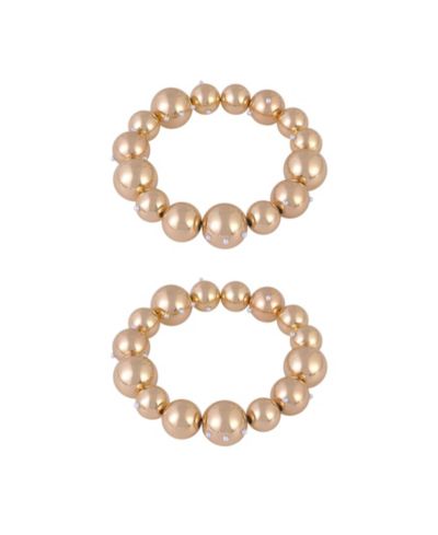 Браслеты Laundry by Shelli Segal Gold Tone 2pc Ball Stretch