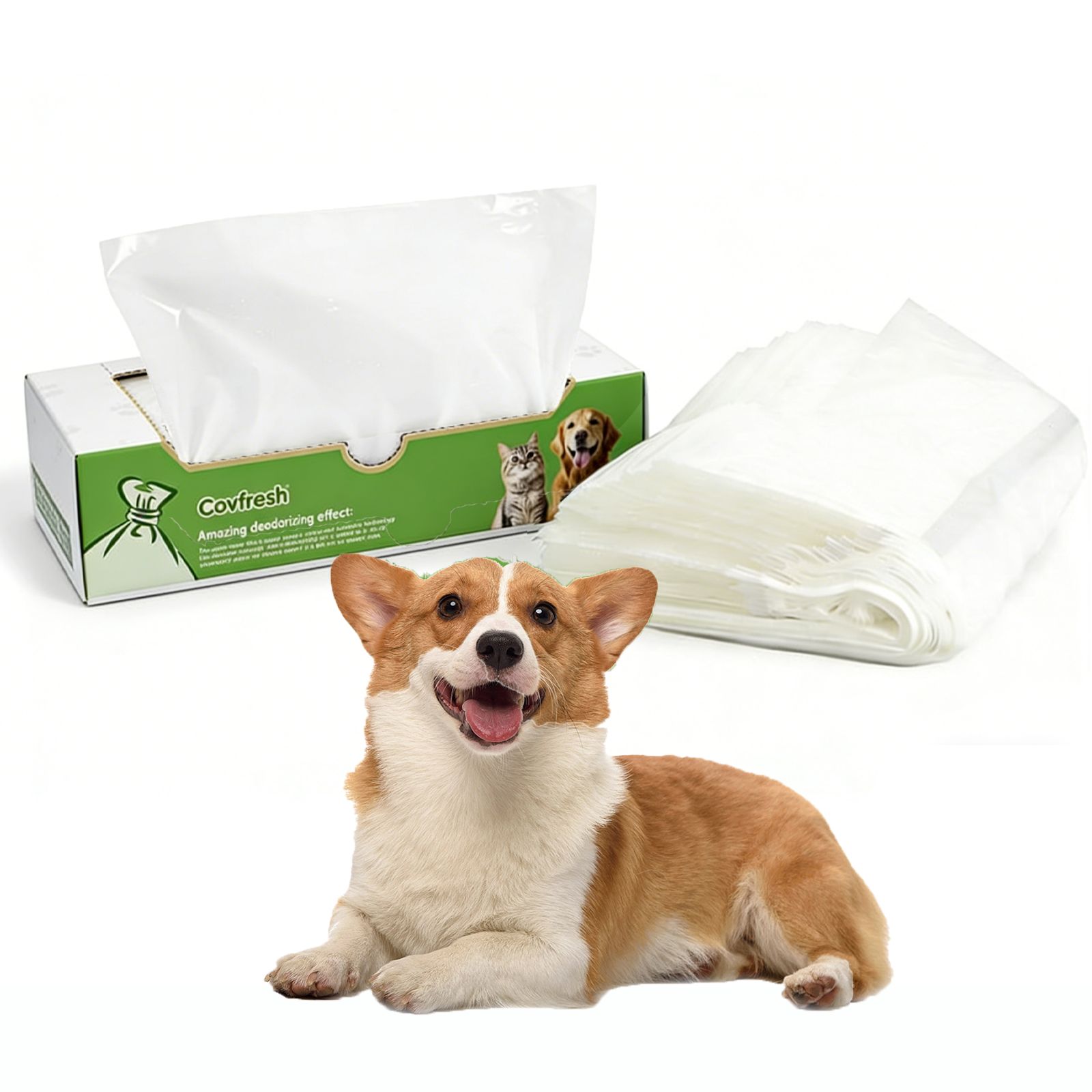 Covfresh Мешки для экскрементов собак с блокировкой запаха, XS-220 штук с диспенсером