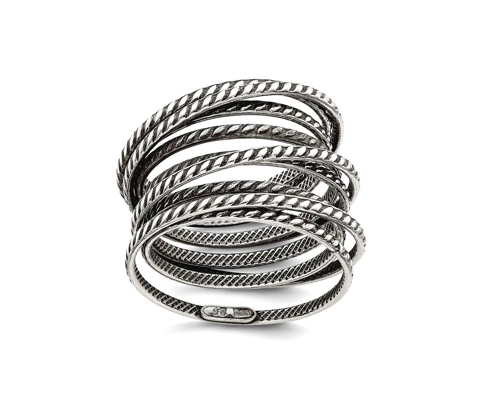 Кольцо Curata Jewelry из стерлингового серебра 925 с текстурированным покрытием