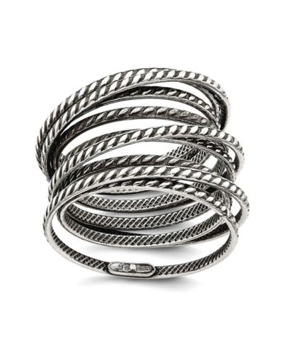 Кольцо Curata Jewelry из стерлингового серебра 925 с текстурированным покрытием