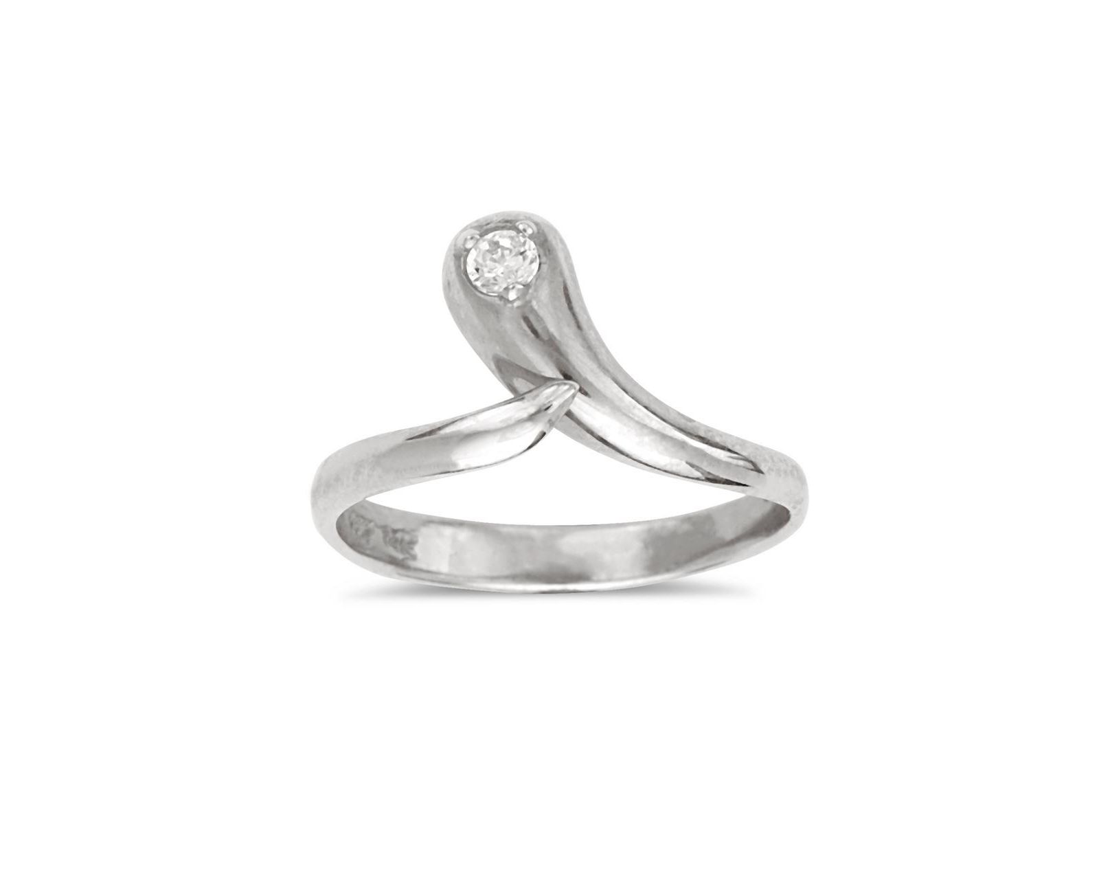 Curata Jewelry Solid 10K Gold Adjustable Cubic Zirconia Snake Toe Ring
