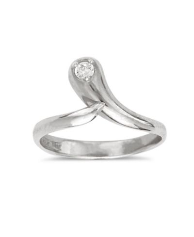 Curata Jewelry Solid 10K Gold Adjustable Cubic Zirconia Snake Toe Ring