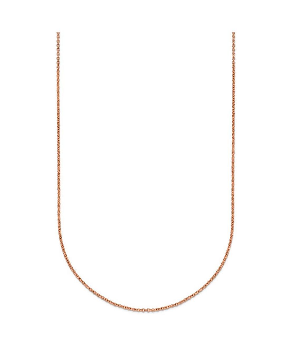 Curata Jewelry Solid 18k Rose Gold Italian Polished 1.1mm Cable Chain Necklace 16 -20 Inches Chain Necklace