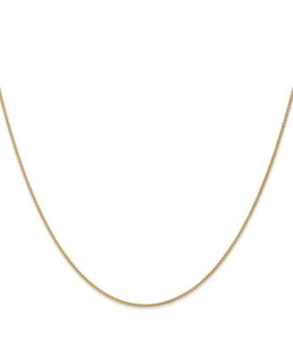 Curata Jewelry Solid 18k Gold Italian 1mm Sparkle-Cut Spiga Chain Necklace
