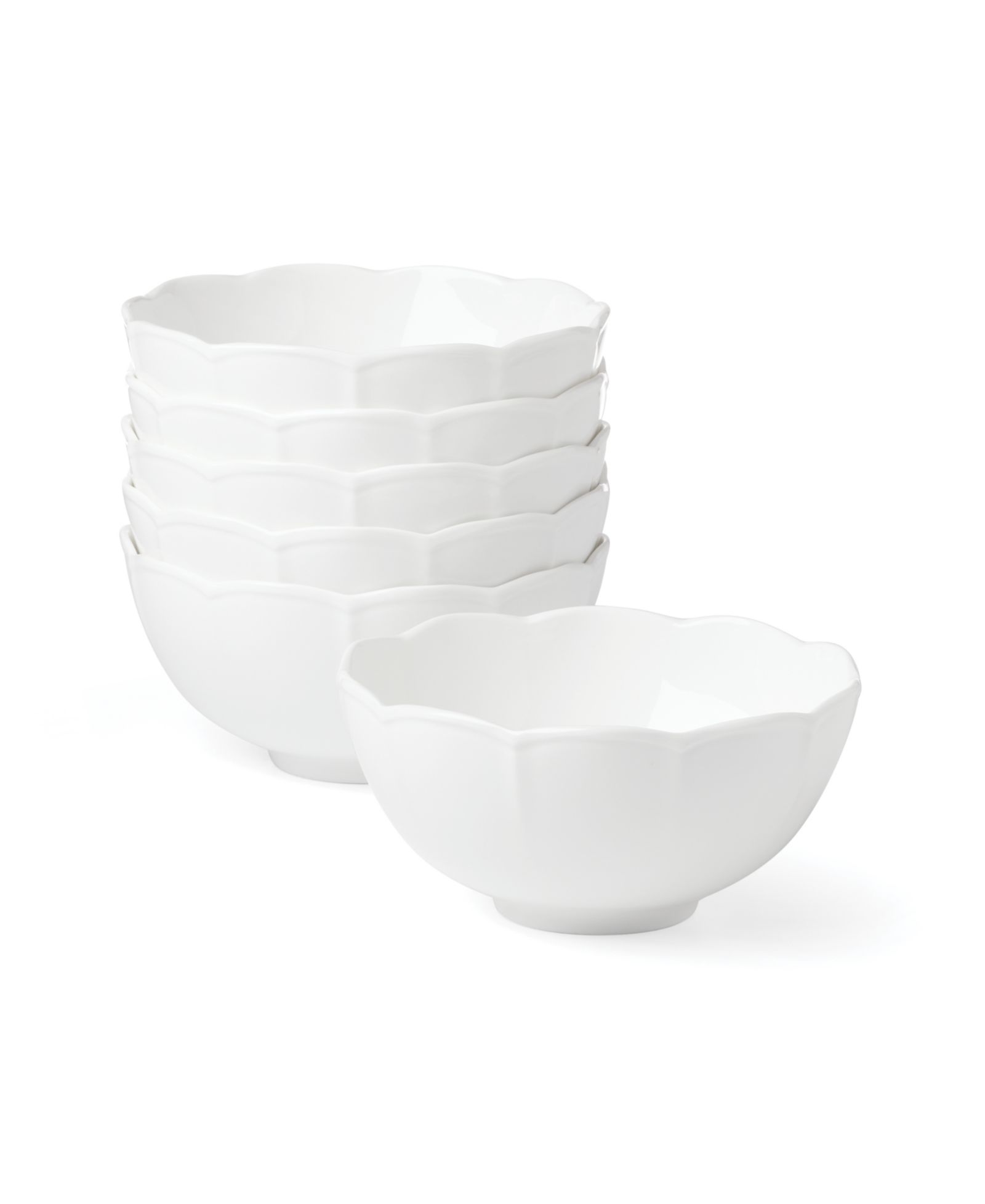 Lenox Studio 1414 Bone China Scallop универсальные миски, набор из 6 шт