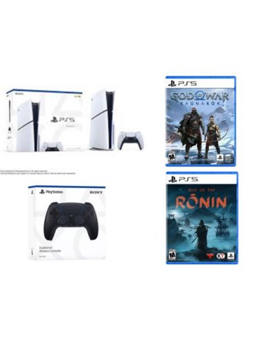 Sony PlayStation 5 Slim Disc Bundle с контроллером DualSense God of War Ragnarok и Rise of the Ronin