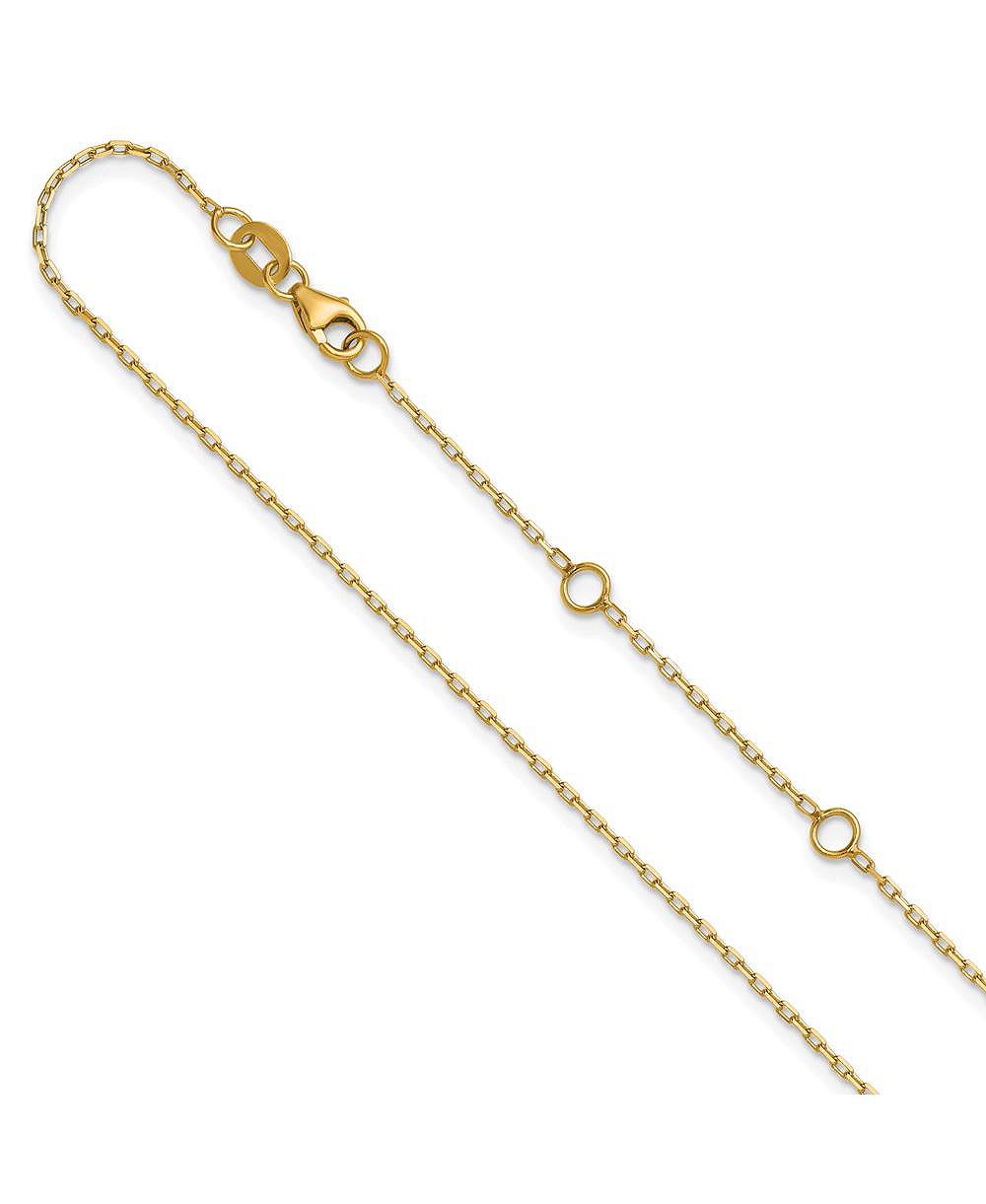 Ожерелье Curata Jewelry 18k Yellow Gold Italian 1.15mm Sparkle-Cut Open Elongated Cable Chain