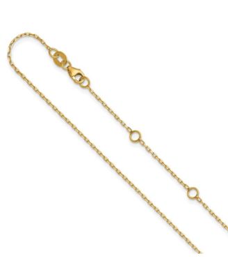 Ожерелье Curata Jewelry 18k Yellow Gold Italian 1.15mm Sparkle-Cut Open Elongated Cable Chain