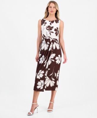 Anne Klein Women's Printed Sleeveless Midi Dress