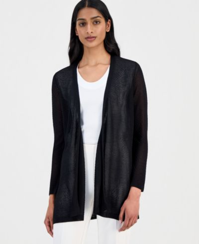 Anne Klein Женский текстурированный трикотажный прозрачный кардиган