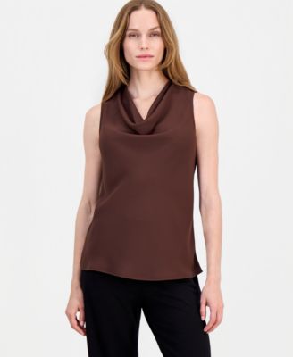 Anne Klein Women's Cowl Neck Sleeveless Blouse