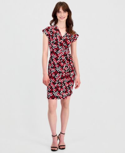 Anne Klein Women's V-Neck Side-Tie Cap-Sleeve Dress