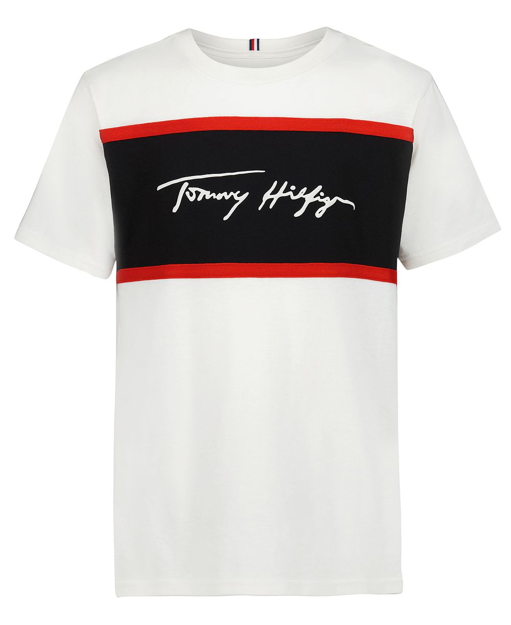 Tommy Hilfiger Boys' 8-20 Color-Block Logo Graphic Short-Sleeve T-Shirt