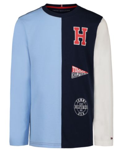 Детская футболка Tommy Hilfiger 8-20 Color-Block Logo Long-Sleeve