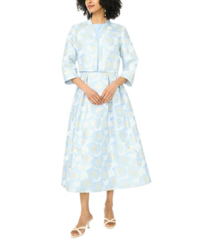 Женское платье-жакет MSK Women's 3/4-Length-Sleeve Boat Neck Printed