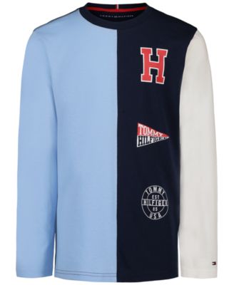 Tommy Hilfiger Boys' 2T-7 Stacked Logo Long-Sleeve T-Shirt