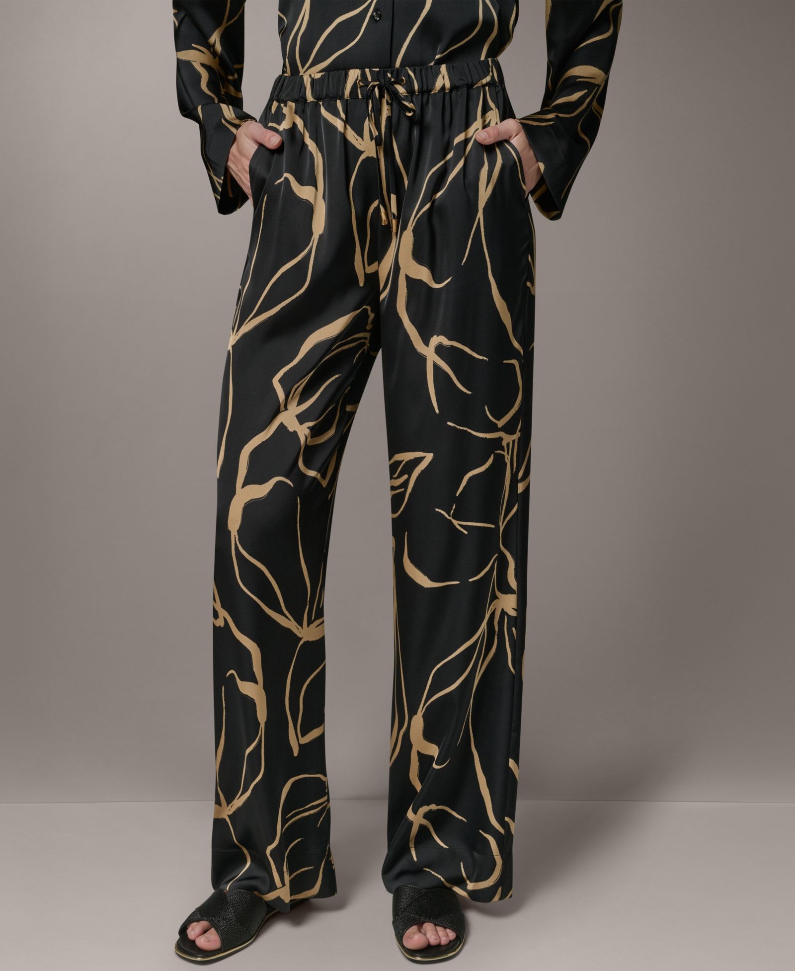 Donna Karan New York Женские брюки Wide-Leg Printed Pull-On