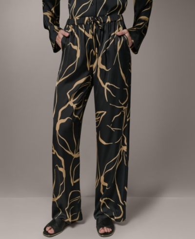 Donna Karan New York Women's Printed Wide-Leg Pull-On Pants