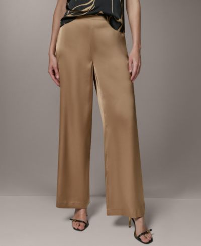 Donna Karan New York Women's Wide-Leg Mid-Rise Full Pants
