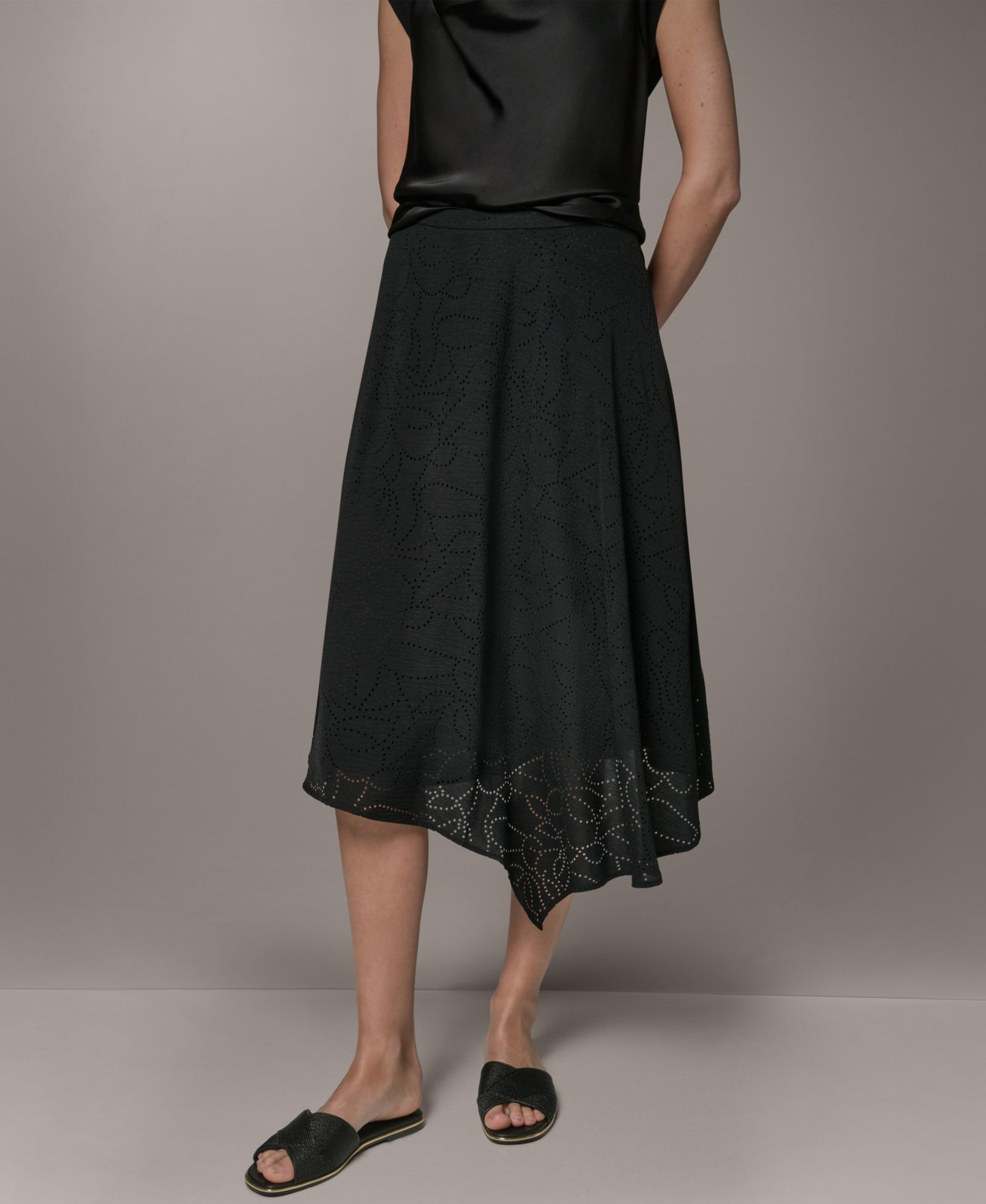 Donna Karan New York Women's Laser Cut High-Low Skirt