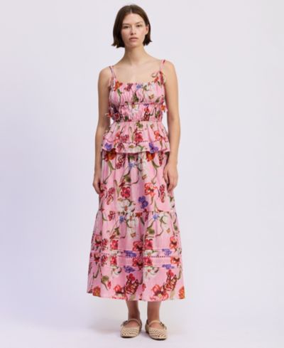 En Saison Women's Celeste Printed Pull-On Maxi Skirt
