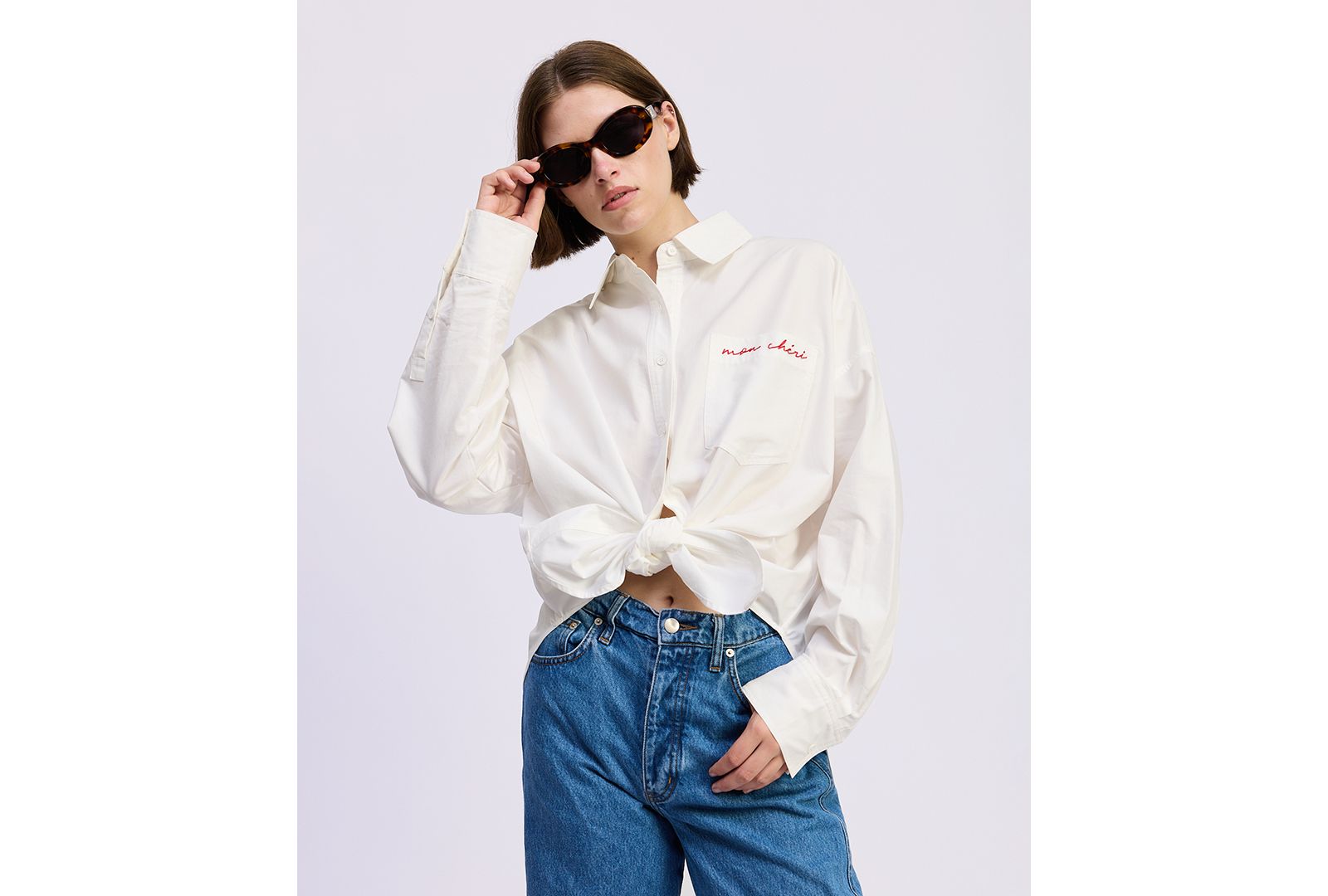 En Saison Women's Long-Sleeve Oversized Collared Shirt