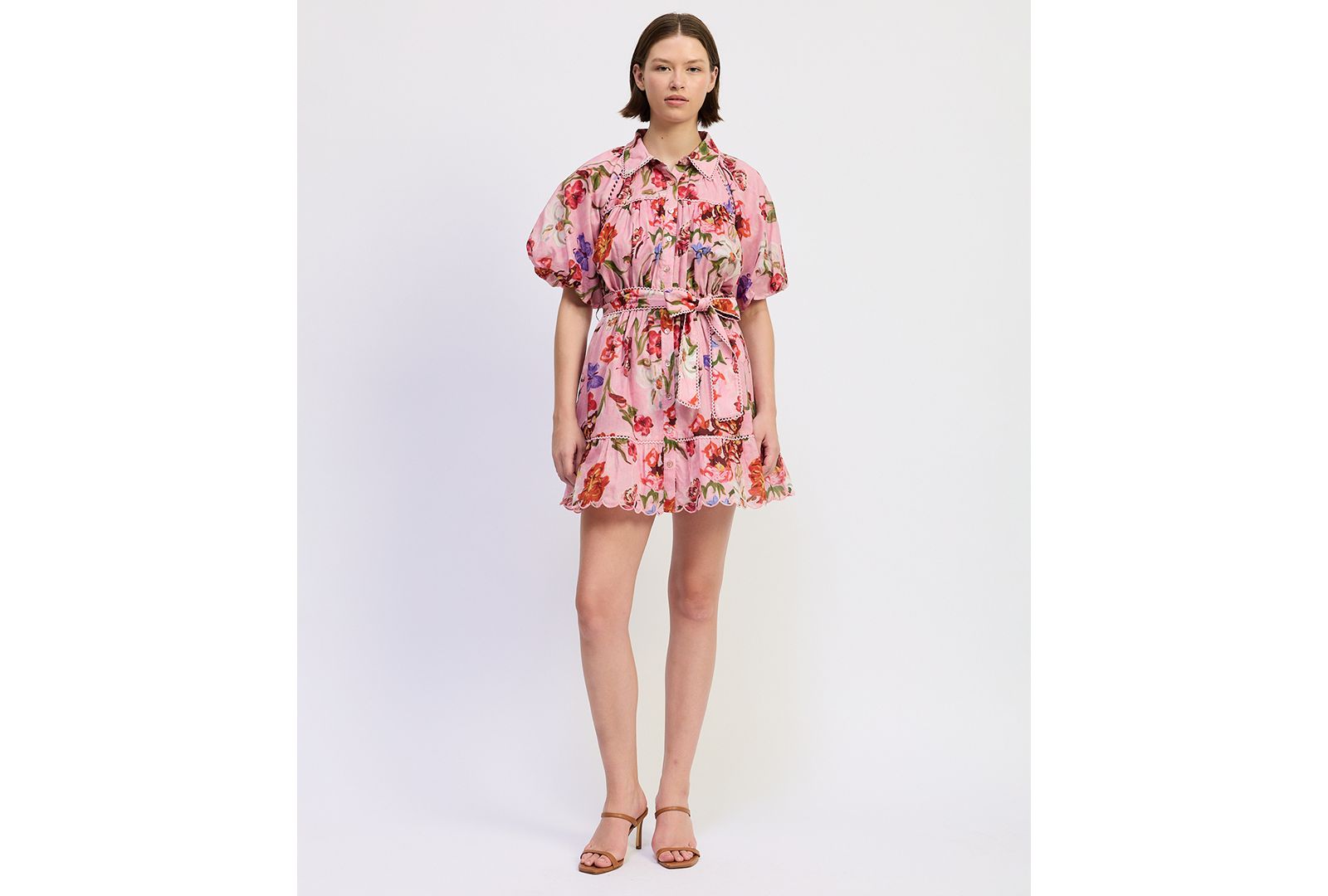 En Saison Women's Short-Sleeve Collared Mini Dress