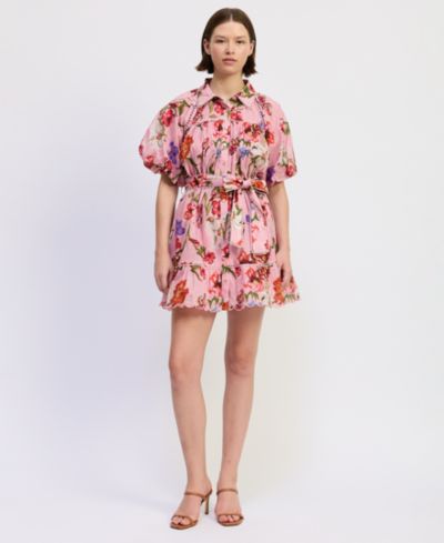 En Saison Women's Short-Sleeve Collared Mini Dress