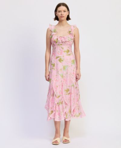 En Saison Women's Sleeveless Scoop Neck Wrenley Midi dress