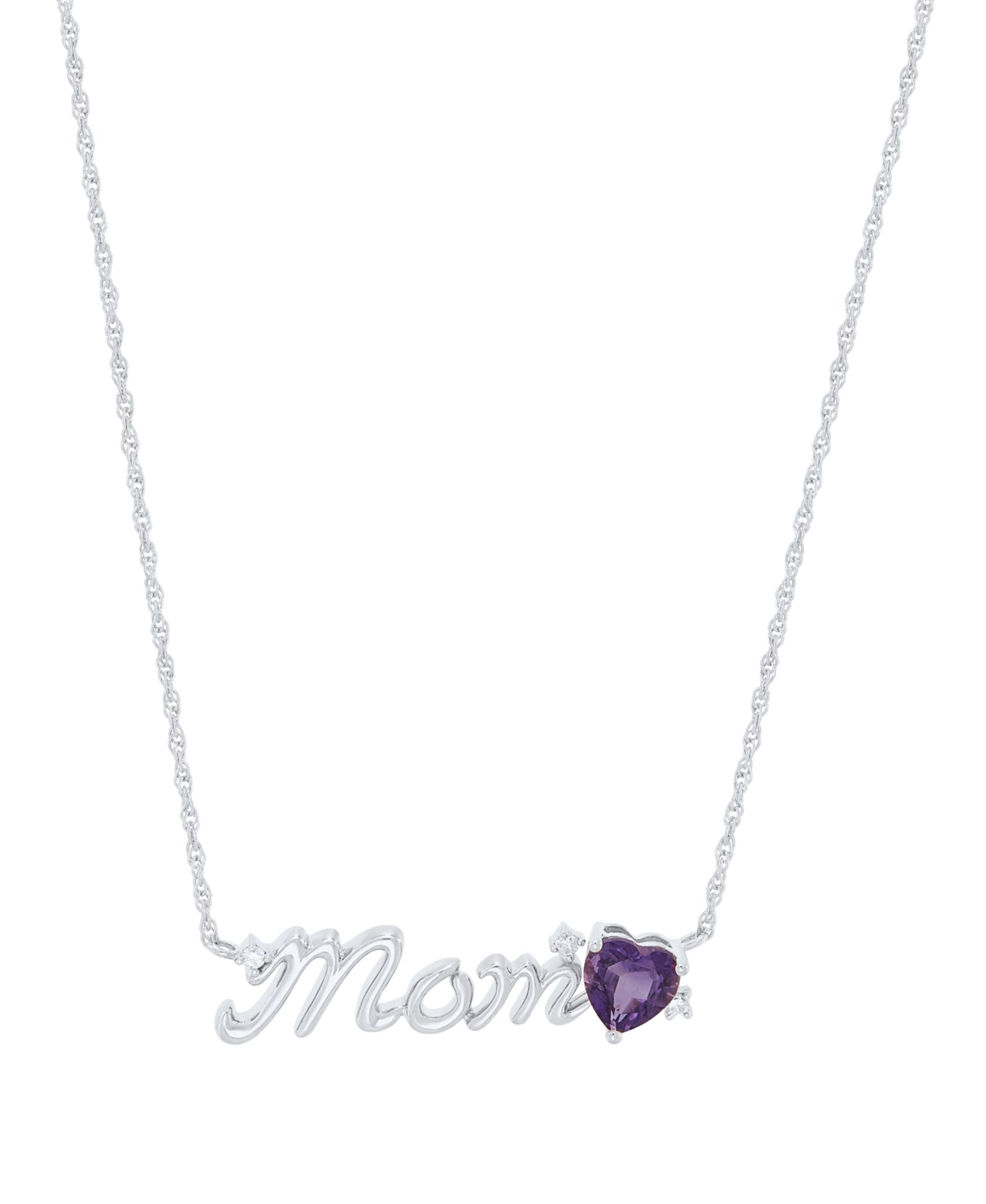 Подвеска-ожерелье Macy's Amethyst и Diamond Accent, желтое золото 14k, стерлинговое серебро