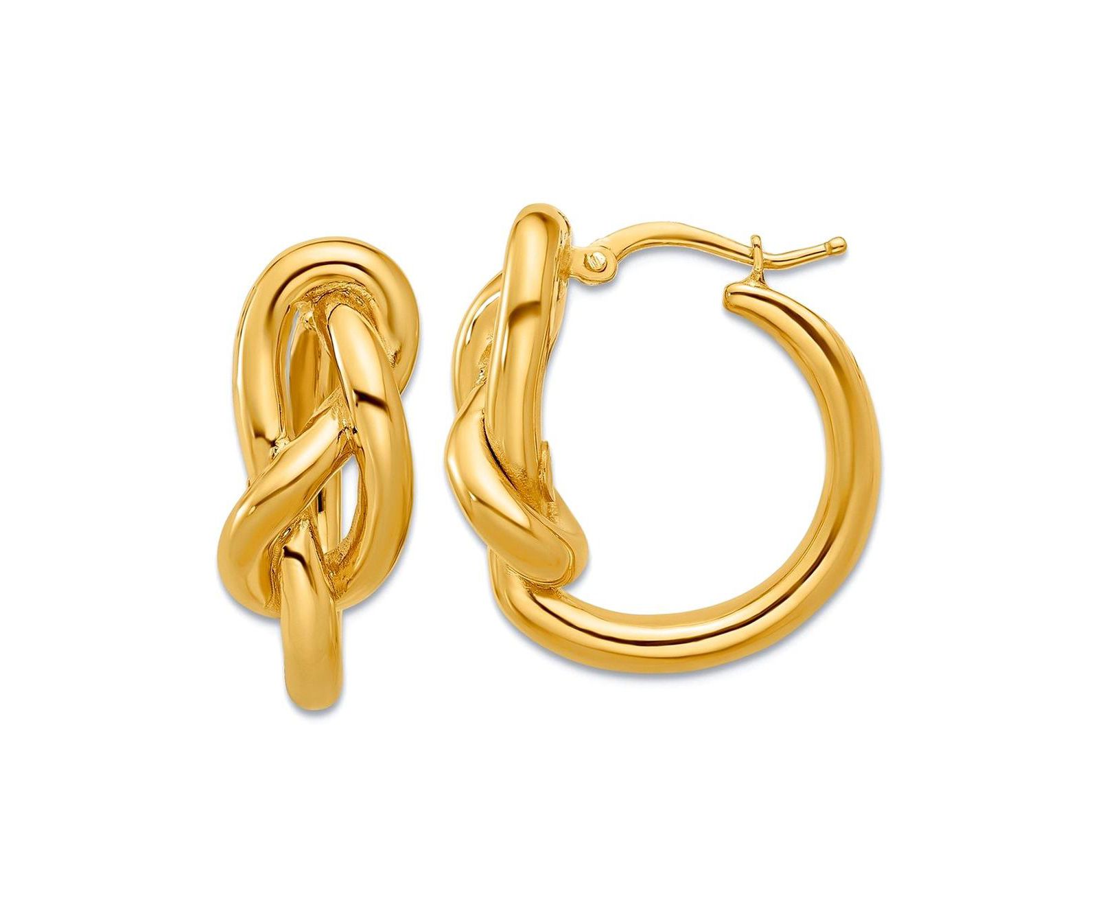 Curata Jewelry Solid 18k Gold Italian 23x9.5mm Infinity Knot Round Hoop Earrings