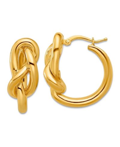Серьги-кольца Curata Jewelry из золота 18k с бесконечным узлом, 23x9.5mm