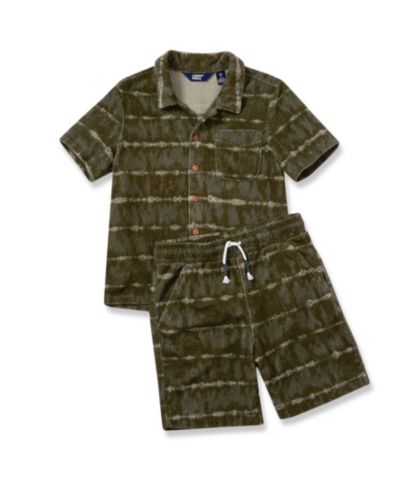 Lands' End Boy Child Short Sleeve Terry Cover Up Set