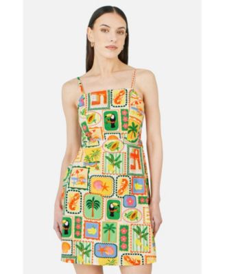 Yumi женское мини-платье с принтом Postcard Print Sun Dress