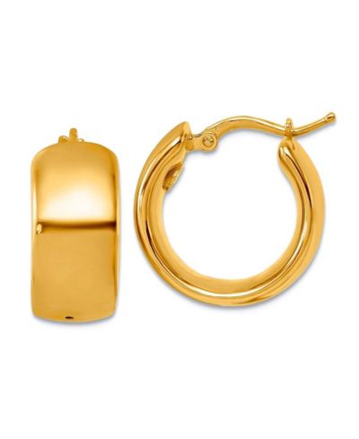 Curata Jewelry серьги-кольца 18k Gold Italian 19x9mm