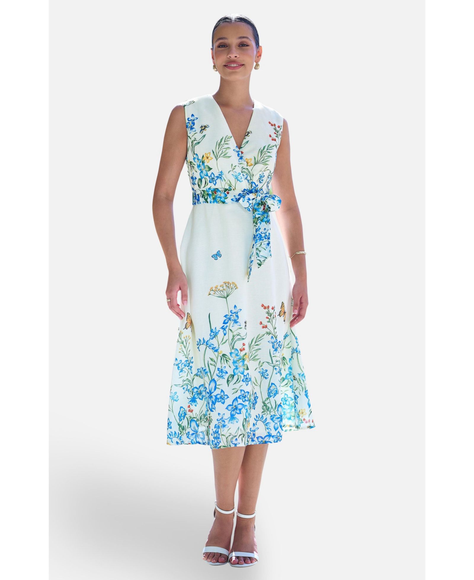 Женское платье Yumi Butterfly Print Midi Wrap